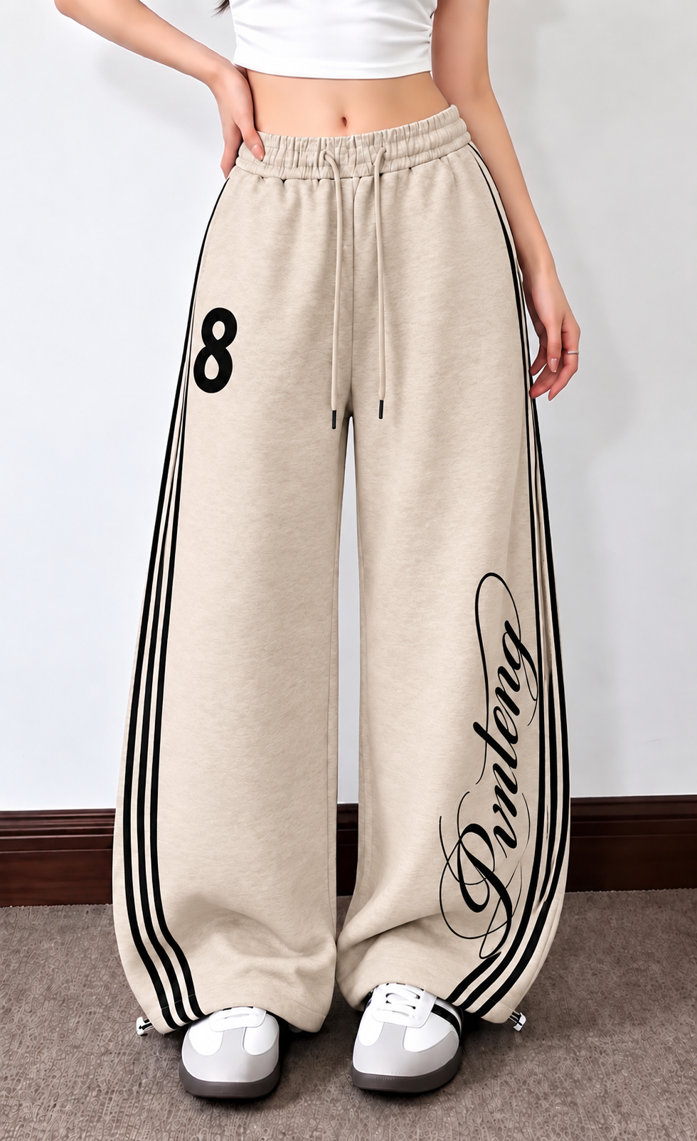 PANTALON BAGGY WIDE LEG MOLLETONNE - 08