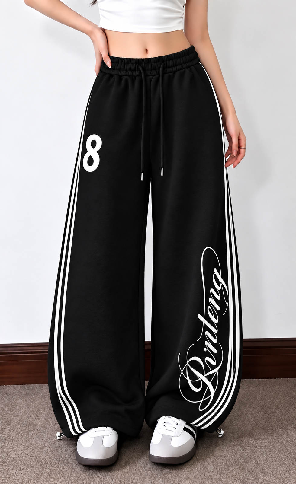PANTALON BAGGY WIDE LEG MOLLETONNE - 08