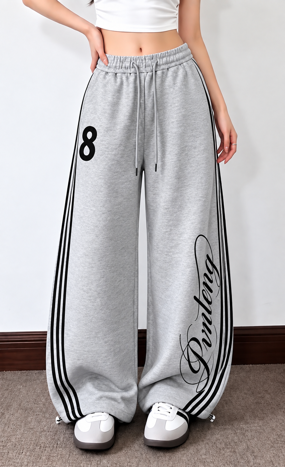 PANTALON BAGGY WIDE LEG MOLLETONNE - 08